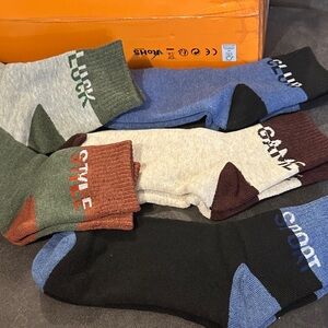 Men's Casual Socks Set - Black, Gray, Blue, Green by